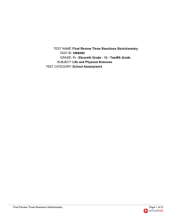 Review Packet Three: Reactions