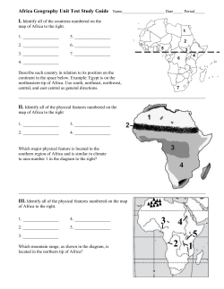Africa`s Geography Study Guide