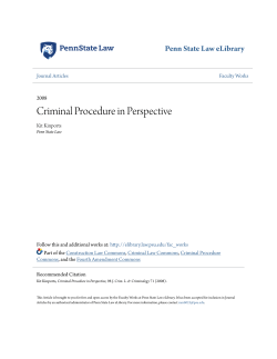 Criminal Procedure in Perspective