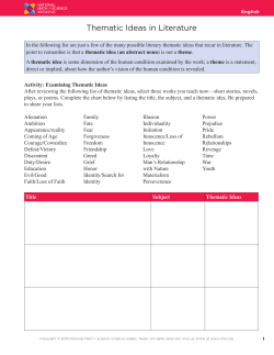Thematic Ideas in Literature