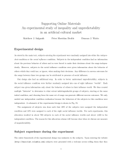 Supporting Online Materials An experimental study of inequality and