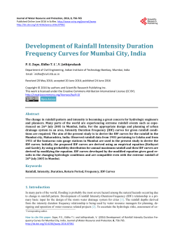 Development of Rainfall Intensity Duration Frequency Curves for