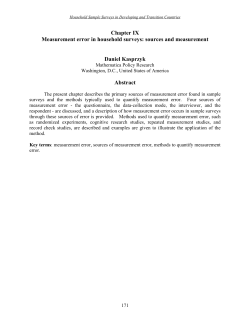 Chapter IX Measurement error in household surveys