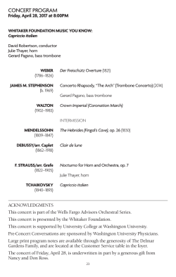 CONCERT PROGRAM - St. Louis Symphony Orchestra