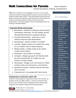 Math Connections for Parents Grade 4 Module 5