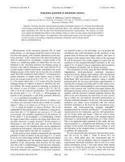 Ionization potential of aluminum clusters