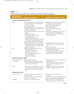 Table 15-4 Physical Changes and Characteristics of Middle Age and