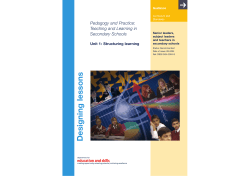 Designing lessons - Department for Education
