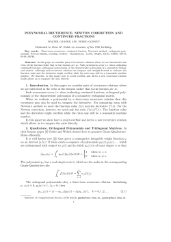 POLYNOMIAL RECURRENCE, NEWTON CORRECTION AND