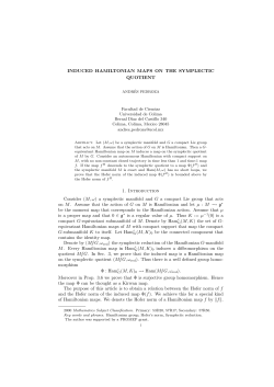 INDUCED HAMILTONIAN MAPS ON THE SYMPLECTIC QUOTIENT
