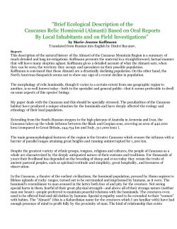 "Brief Ecological Description of the Caucasus Relic Hominoid