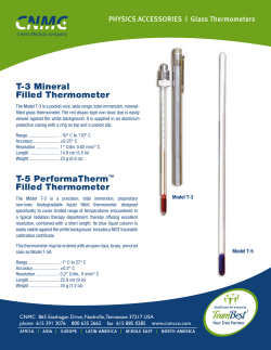 T-3 Mineral Filled Thermometer T-5 PerformaTherm