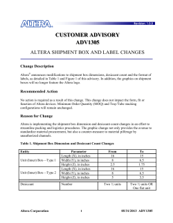 ADV1305: Altera Shipment Box and Label Changes