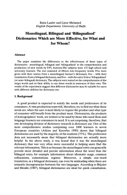 Monolingual, Bilingual and `Bilingualised`