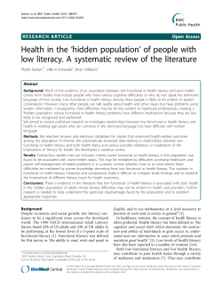 Health in the `hidden population` of people with low literacy. A