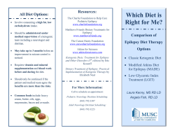 Diet Comparison Brochure - MUSC Children`s Hospital