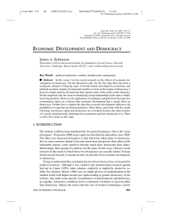 ECONOMIC DEVELOPMENT AND DEMOCRACY James A. Robinson