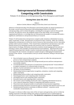 Entrepreneurial Resourcefulness: Competing with Constraints