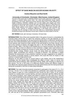EFFECT OF SHOE MASS ON SOCCER KICKING VELOCITY