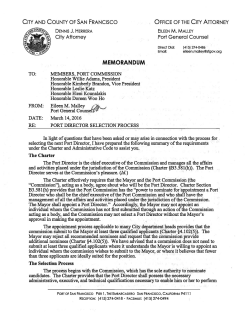 Port Director Selection Process opinion