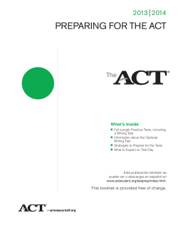 Preparation for the ACT