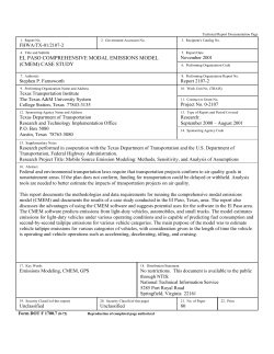 El Paso Comprehensive Modal Emissions Model (CMEM) Case Study