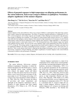 Effects of parental exposure to high temperature on offspring