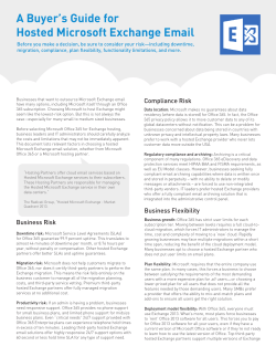 A Buyer`s Guide for Hosted Microsoft Exchange Email
