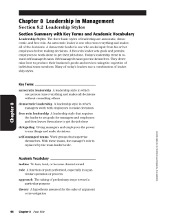 Chapter 8 Leadership in Management
