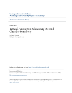 Textural Functions in Schoenberg`s Second Chamber Symphony