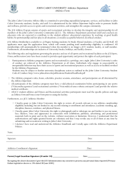 JOHN CABOT UNIVERSITY Athletics Department Athletics Form
