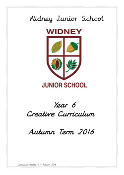 Curriculum booklet yr 6 Autumn 2016