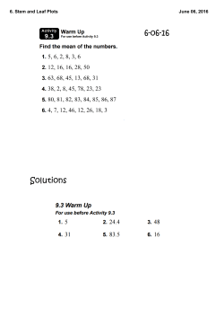 6. Stem and Leaf Plots