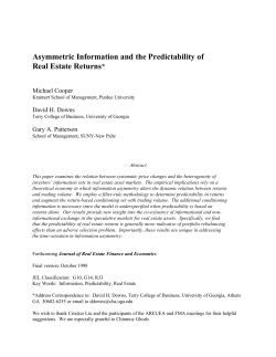 Asymmetric Information and the Predictability of Real Estate Returns*