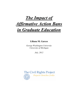 The Impact of Affirmative Action Bans in Graduate Education