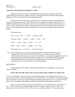 Determination of Manganese in Steel