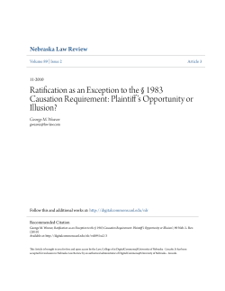 Ratification as an Exception to the &Acirc;&sect; 1983 Causation Requirement