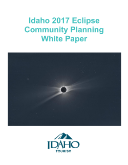 Idaho 2017 Eclipse Community Planning White Paper