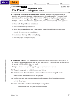 a. identifying and classifying prepositional