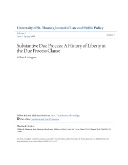 Substantive Due Process: A History of Liberty in the Due Process