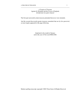 A Treatise Of Treasons - oxford