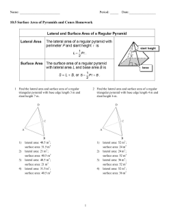 10.5 Surface Area of Pyramids and Cones Homework