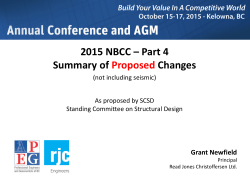 2015 NBCC &ndash; Part 4 Summary of Proposed Changes