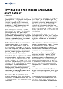 Tiny invasive snail impacts Great Lakes, alters ecology