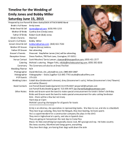 Timeline for the Wedding of Emily Jones and Bobby