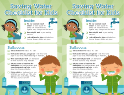 Saving Water Checklist for Kids Saving Water