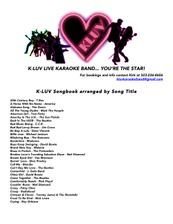 K-LUV Songbook arranged by Song Title - K