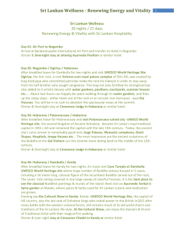 Sri Lankan Wellness - Renewing Energy and Vitality