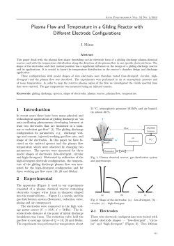 Plasma Flow and Temperature in a Gliding Reactor with Different