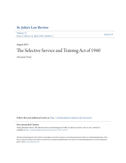 The Selective Service and Training Act of 1940